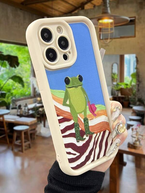 Funny Frog Design TPU Shock-Proof Phone Case, Compatible With IPhone 15/15Plus/15Pro/15Pro Max, 14/14Plus/14Pro/14Pro Max, 13/13Mini/13Pro/13Pro Max, 12/12Mini/12Pro/12Pro Max, 11/11Pro/11Pro Max, X/XS/XS Max, 8/8Plus/7/7Plus