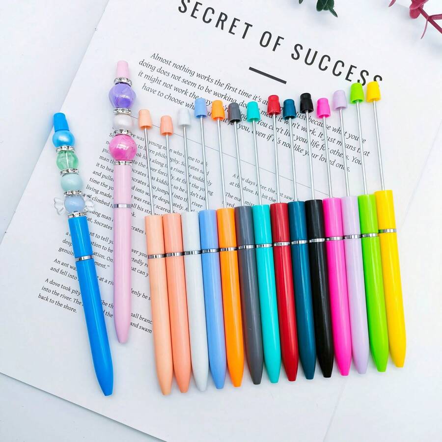 10pcs New Style Focus Beads For DIY Jewelry Making With Silicone & Pen Tool, Creative Crafts