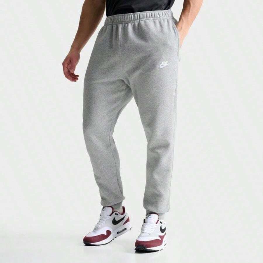 Sportswear Club Fleece Jogger Pants - BV2671-063/Dark Grey Heather/Matte Silver/White - View 1