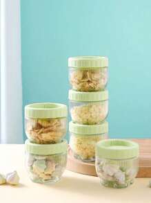 6入組玻璃密封罐，用於穀物和雜物食品存儲，甜點和堅果容器，防潮罐 - 綠色 - 查看 3