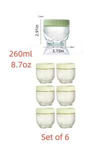 6入組玻璃密封罐，用於穀物和雜物食品存儲，甜點和堅果容器，防潮罐 - 綠色 - 查看 7