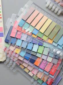 4000 Stück PET Pfeil Morandi farbige Haftnotizen mit Kunststoffpapier für Büromemos und Sortierung für Studenten, wasserfest, transluzente Indexetiketten zum Markieren und Kategorisieren für den Schulanfang - Verschiedenfarbig - Übersicht 5