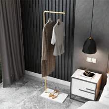 1pc Household Nordic Style Coat Rack Modern Pole-Shaped Floor Standing Clothes And Hat Hanger For Bedroom - Gold - View 4