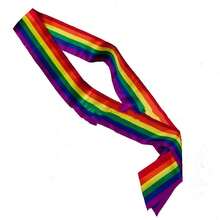 1 bucă cureaua de umăr curcubeu, panglică din poliester curcubeu LGBT populară europeană și americană, banda de petrecere curcubeu