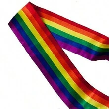 1 bucă cureaua de umăr curcubeu, panglică din poliester curcubeu LGBT populară europeană și americană, banda de petrecere curcubeu