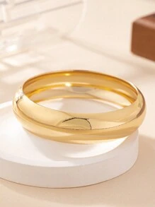 1 pieza Brazalete vintage chapado en oro, estilo europeo y americano, adecuado para elegancia discreta, foco de fiesta, regalo considerado, esencial para el día a día, creador de ambiente - Amarillo Oro - Ver 5