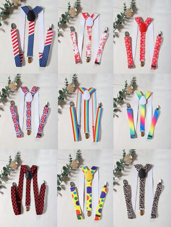 Elastic Suspenders, Personalized Printed Adjustable Braces, Trouser Suspenders Halloween Valentine's Day Halloween Accessories, Halloween Costumes Suitable For Autumn And Winter Autumn-Winter Accessories Halloween Costume,Suitable For Teens, Youth,Men,Casual, Outdoor, Athletic, Vacation, Graduation Gifts, Birthday, Daily Wear