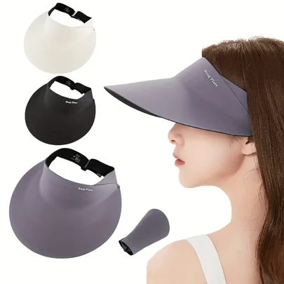 1pc Sun Hats For Women UV Protection Sun Visor Wide Brim Summer Hats With Ponytail, Beach Hats For Women Travel