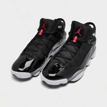 Zapatillas de baloncesto Air Jordan 6 Rings para hombre - FZ4178-010/Negro/Rojo fuego/Blanco/Plata metalizado - Ver 3