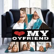 1入個性化法蘭絨毛毯，多張照片製作，送給我男友的禮物，高清印刷定制照片毛毯，我愛我的男友，紀念毯，絕佳假日禮物 - 彩色 - 查看 4