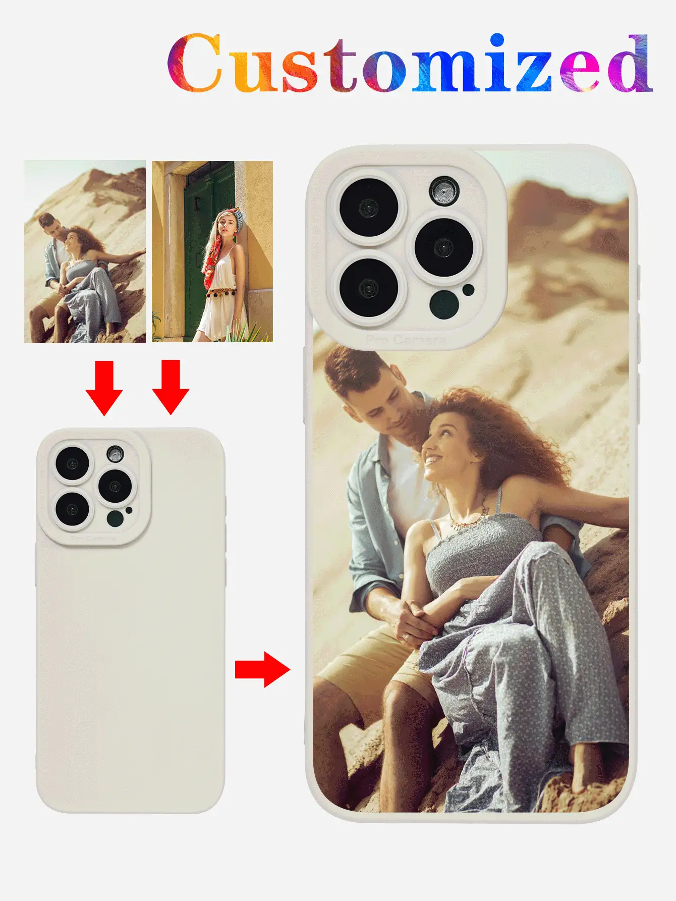 1个定制黑色全包时尚个性化情侣牵手纪念照片手机壳，适用于S20、S21、S22、S23、S24、S25、A12、A14、A15、A21、A22、A31、11、13、14、15 Pro Max、16 Pro Max，时尚、多彩、复古、可爱、简约、趣味、定制、个性化、独特、个性化，是送给他的理想礼物，也是送给她的理想礼物，适合送给男朋友、女朋友、家人、朋友、祖父母、情侣，适合周年纪念日、生日，定制手机壳，时尚秋季，2025手机壳，国际版，非国内版 - 卡其色 - 查看 3