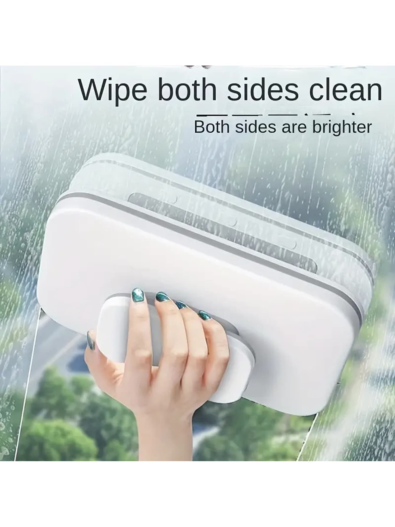 1pc Double-Sided Magnetic Window Cleaner - Handheld, No Battery Needed, Strong Magnet Attachment For High-Rise & Home Windows, 3-10mm Glass Compatibility, Outdoor & Indoor Use, Living Room & Bedroom Accessory