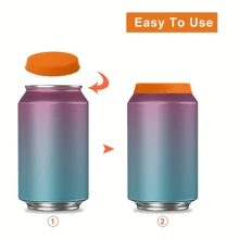 6 pièces Couvercles de canettes en silicone, Housses de canettes réutilisables en silicone, Bouchons ou protège-boîtes pour sodas, boissons, jus, boissons, s'adaptent aux canettes standard