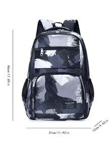 Fashionable Color-Block Casual Backpack With Large Capacity For Commuting And Traveling For Men Commute For School Supplies Multi-Functional Dorm Essentials For Books Bag For School For Files For Lunch BoxGraduation Gifts Freshman Fathers Day Gifts Back To School Multi-Functional University - Black - View 3