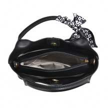 1 件新款时尚黑色 PU 皮革女士手提包，荔枝纹多层托特包，适合韩国女士生日礼物，优雅适合工作通勤和商务，纯色百搭妈妈包，柔软皮革单肩包和斜挎包，有史以来最好的母亲节礼物