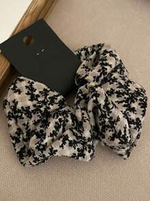 1 pièce, Chouchou imprimé de style simple et haut de gamme pour chignons, corde à cheveux pour femmes, tenue de plage, accessoires fleur pour cheveux de plage, vacances à la plage