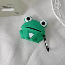 Vỏ AirPods Pro hình chú ếch hoạt hình dễ thương màu xanh lá cây, tương thích với tai nghe Bluetooth không dây thế hệ thứ 1, thứ 2 và thứ 3 của Apple, vỏ bảo vệ để chống rơi - màu xanh lá - Xem 4