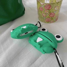 Vỏ AirPods Pro hình chú ếch hoạt hình dễ thương màu xanh lá cây, tương thích với tai nghe Bluetooth không dây thế hệ thứ 1, thứ 2 và thứ 3 của Apple, vỏ bảo vệ để chống rơi - màu xanh lá - Xem 8