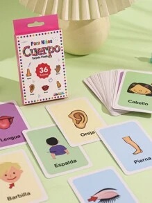 1 套 36 件 5.7 英寸 X3.15 英寸儿童教育抽认卡玩具，水果、动物、身体部位学龄前学习卡，适合 3-14 岁儿童，理想的小礼物 - 彩色 - 查看 9