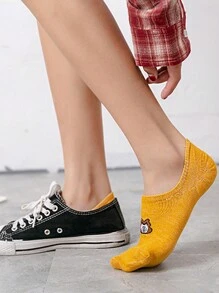 5 Pairs Women's Bear Printed Low Cut Socks, Invisible Anti-Slip Socks, Comfortable And Breathable For Everyday Wear - Multicolor - View 6