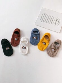 5 Pairs Women's Bear Printed Low Cut Socks, Invisible Anti-Slip Socks, Comfortable And Breathable For Everyday Wear - Multicolor - View 3