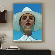 DIY 5D鑽石馬賽克畫套件，優美的女士肖像，無框鑽石裝飾套裝 - 彩色 - 查看 3