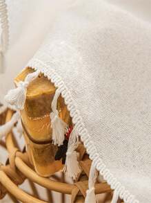 1 件单面白色波西米亚风格窗帘布，带精致蕾丝，可过滤阳光，简单百搭的家居装饰，适合客厅或卧室，杆袋悬挂，易于安装