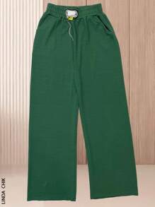 Women's Warm Fabric Ladies Pants - Green - View 1