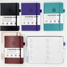 密碼組織本，1入組，帶字母標籤，用於管理登錄、地址、電話號碼-多種顏色可供選擇（青綠色/玫瑰金/黑色/紫羅蘭/酒紅色） - 墨綠色 - 查看 7