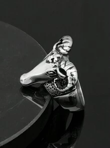 欧洲和美国珠宝个性夸张男士个性羊头戒指山羊角不锈钢戒指 - 戒指 - 查看 11