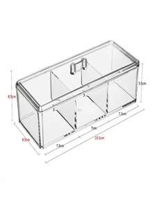 1pc Rectangular Clear Table Top Organizer Box With Lid, Plastic Acrylic Display Box For Cosmetics & Accessoriesjewelry Box,Jewellery Box,Jewelry Organiser For Women And Girls,Jewelry Holder, Ideal For Halloween Earrings,Necklace,Rings,And Wedding Accessories;Also Suitable For  Home Decor And Bridesmaid Gift