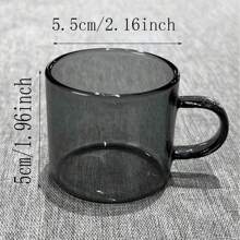 6 Stücke/Set, 4 Stücke/Set, 2 Stücke/Set graue Glastassen, geeignet für Zuhause, Café, Einkaufszentrum, Laden zum Trinken von Kaffee, Tee, Wasser, Getränken usw.