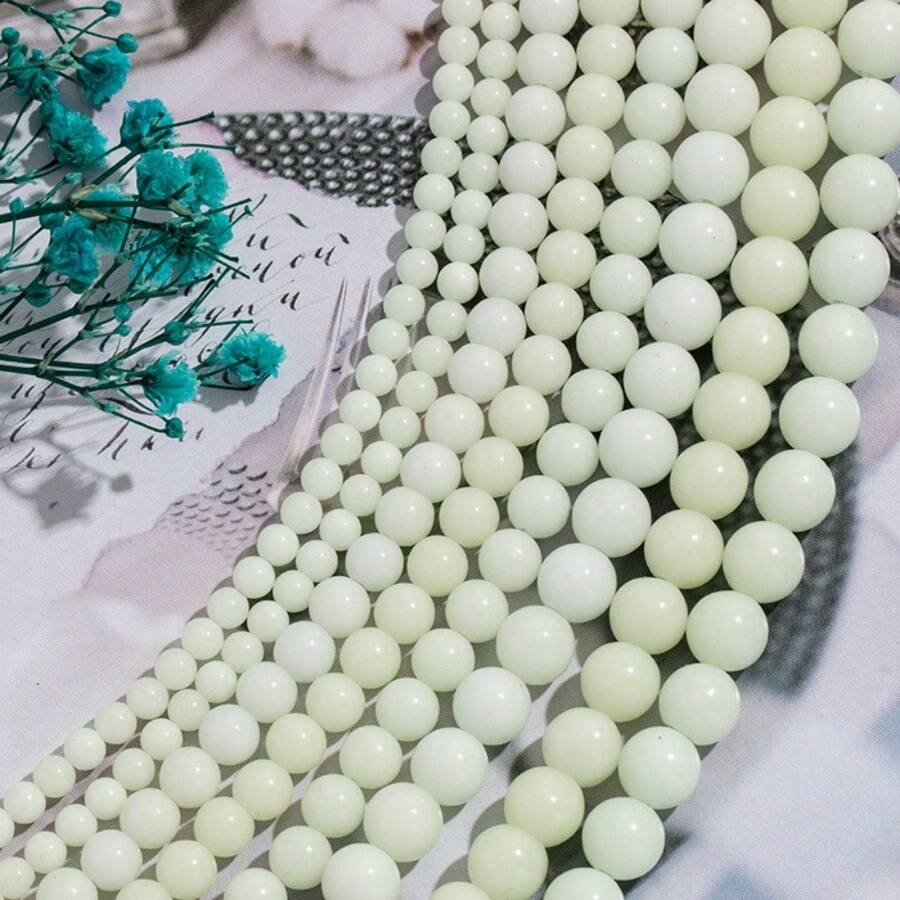 1 Pack Of Multiple Sized Glow-In-The-Dark Beads, Luminous Stone Beads For DIY Bracelets And Necklaces. Suitable For Various DIY Jewelry Designs. Can Be Used In Various Settings. - Multicolor - View 1