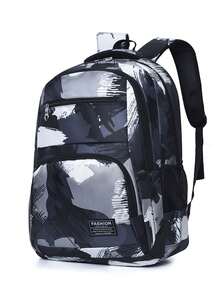 Fashionable Color-Block Casual Backpack With Large Capacity For Commuting And Traveling For Men Commute For School Supplies Multi-Functional Dorm Essentials For Books Bag For School For Files For Lunch BoxGraduation Gifts Freshman Fathers Day Gifts Back To School Multi-Functional University - Black - View 2
