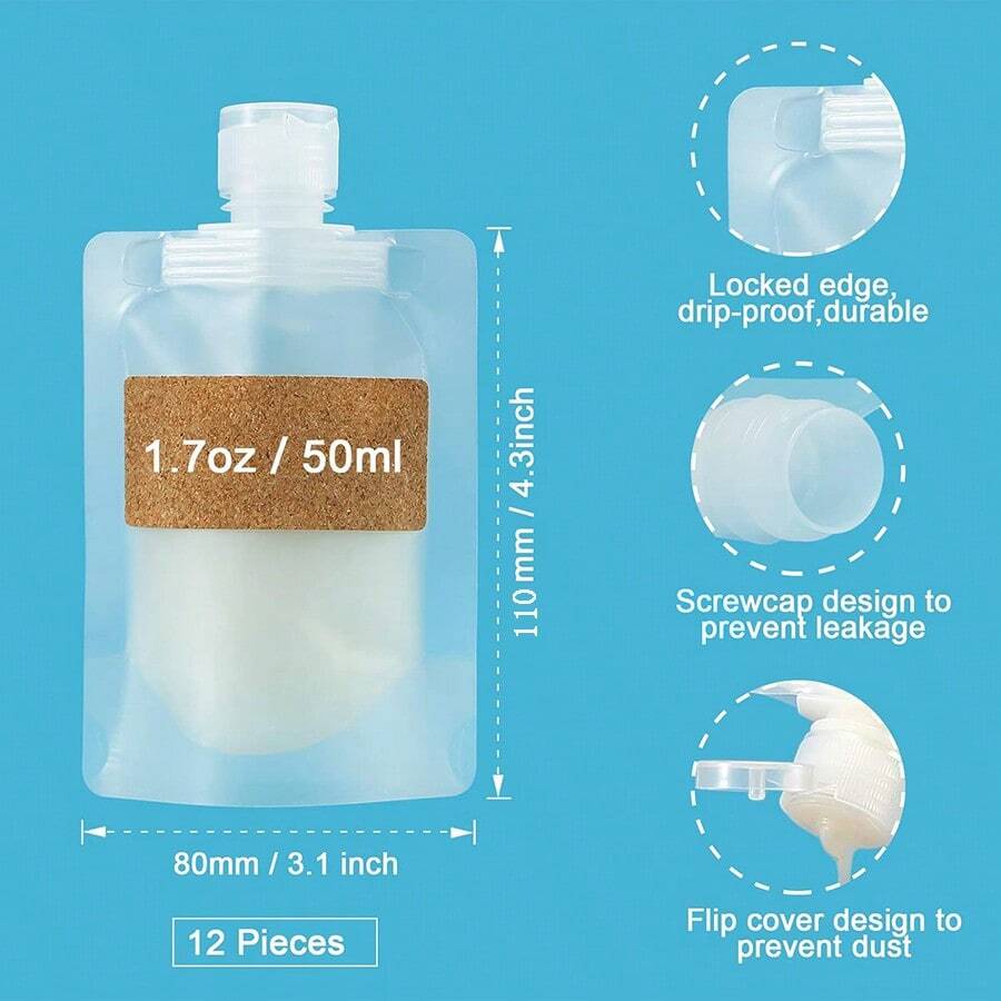 12 Pieces Travel Pouches For Toiletries, TSA Approved Portable Travel