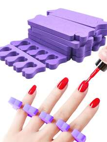 Separadores de dedos de los pies para pedicura de 20 piezas, separadores de dedos de los pies para mujeres, separadores de dedos para pedicura para separar las uñas de los dedos de los pies o las uñas de los dedos de las manos fácilmente para el cuidado de las uñas y el esmalte de uñas, kit de pedicura con separadores de dedos de gel suave. - Morado - Ver 2