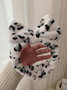 1入組豹紋浴室頭帶現代彈性蝴蝶結裝飾面部化妝頭帶 - 紅色 - 查看 17