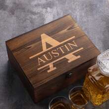 Juego de Decantador de Whisky Personalizado con Caja de Madera, Regalos para Padrinos de Boda, Decantador y Vasos Personalizados, Regalo para el Mejor Hombre, Vasos de Whisky, Regalo para Hombres, Decantador Personalizado Multifuncional, Ahorra Espacio, Reutilizable para Aniversarios, Día de San Valentín, Día de la Madre, Cumpleaños, Día del Niño, Día del Padre, Graduación, Bodas, Decoración de Cumpleaños, Multifuncional, Exquisito, Elegante, de Alta Calidad, Único, Día de San Valentín, Bodas, Inauguración de la Casa - color transparente - Ver 4