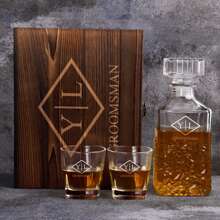 Juego de Decantador de Whisky Personalizado con Caja de Madera, Regalos para Padrinos de Boda, Decantador y Vasos Personalizados, Regalo para el Mejor Hombre, Vasos de Whisky, Regalo para Hombres, Decantador Personalizado Multifuncional, Ahorra Espacio, Reutilizable para Aniversarios, Día de San Valentín, Día de la Madre, Cumpleaños, Día del Niño, Día del Padre, Graduación, Bodas, Decoración de Cumpleaños, Multifuncional, Exquisito, Elegante, de Alta Calidad, Único, Día de San Valentín, Bodas, Inauguración de la Casa - color transparente - Ver 6