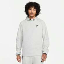 Áo hoodie chui đầu Tech Fleece - Phong cách bạn trai dành cho nam - Xám/đen - Xem 1