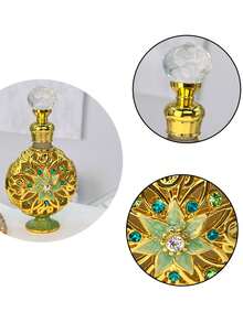 10ml Frasco de Perfume de Cristal Decorativo Vintage de Vasos de Flores de Pedras Preciosas, Frasco Dispensador de Óleo Essencial Essential, Festival de Viagem de Feriado (Sem Perfume, Apenas Frasco Vazio) - Multicolorido - Visão 2