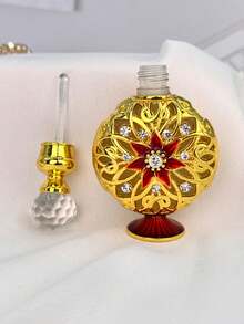10ml Frasco de Perfume de Cristal Decorativo Vintage de Vasos de Flores de Pedras Preciosas, Frasco Dispensador de Óleo Essencial Essential, Festival de Viagem de Feriado (Sem Perfume, Apenas Frasco Vazio) - Multicolorido - Visão 3