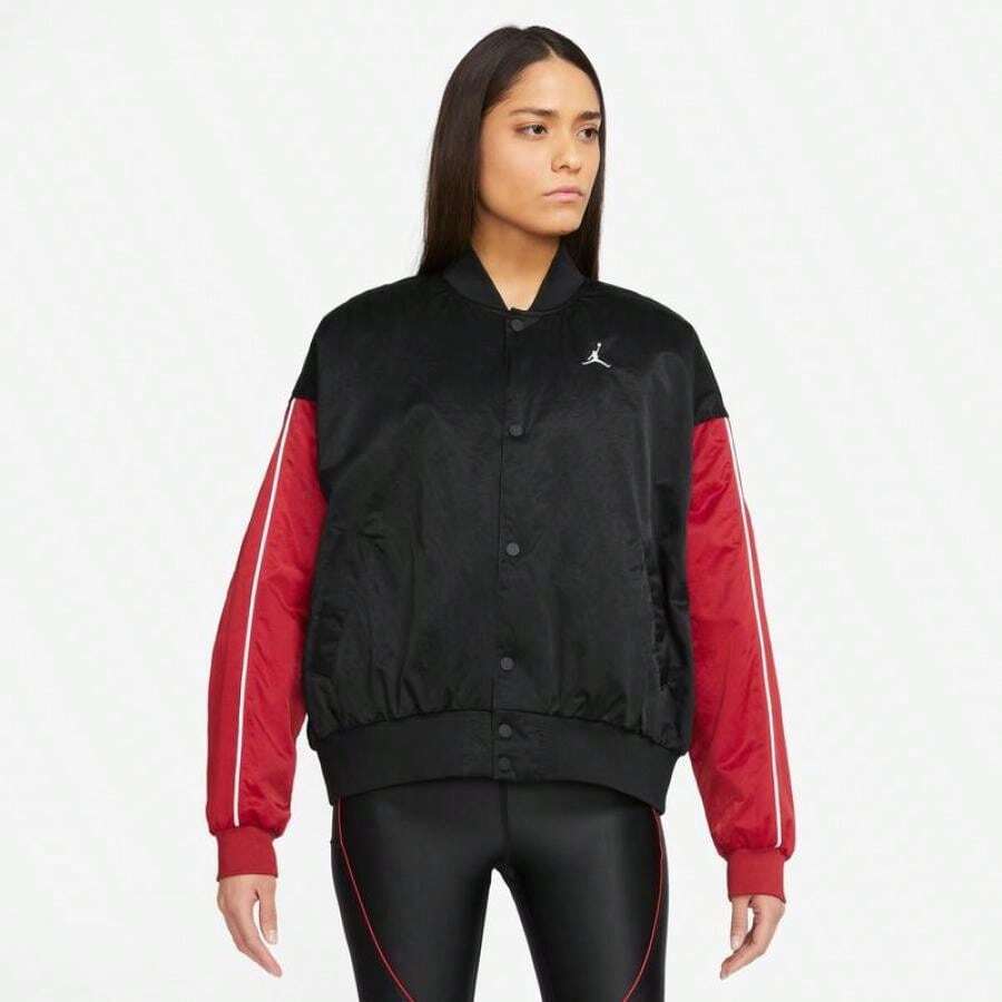 Jordan Flight Renegade Jacket - Women's - Black/Gym Red - View 1