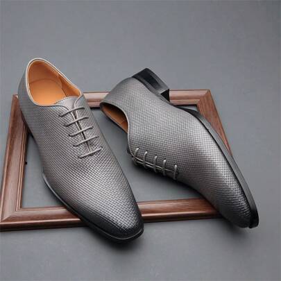 Giày nam công sở có dây buộc cỡ nhỏ kiểu Châu Âu, Giày thời trang nam kẻ sọc nhỏ cỡ châu Âu mới dành cho nam, Giày công sở nam cỡ châu Âu, Giày công sở kiểu Anh mới cỡ châu Âu dành cho nam