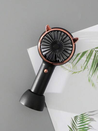 AOYI 1 pieza Rizador de pestañas recargable de 500mAh con 3 niveles de ajuste, base con luz LED de larga presión, mini ventilador portátil de mano, incluye cable de carga USB