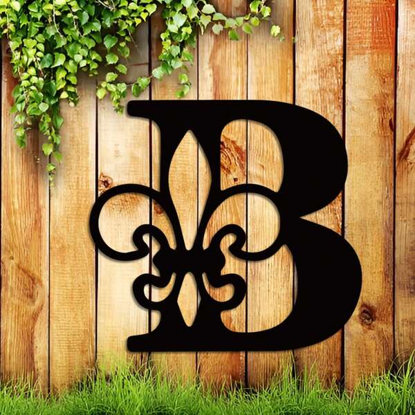 1 pièce Panneau métallique personnalisé à l'initiale classique | Art mural métallique | Cadeaux de pendaison de crémaillère | Cadeaux de mariage | Accroche-portes | Décoration murale DIY avec initiale | Panneaux de monogramme floral, Décoration pour la maison, Décoration de chambre, Décoration murale