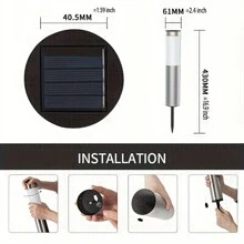 1 pieza Elegante Luces LED solares de acero inoxidable - Resistente al agua, diseño moderno para iluminación del jardín, patio y césped