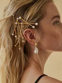 1 pièce/2 pièces/8 pièces Pinces à cheveux simples pour femmes avec design de croix en perle, accessoires de mode, cadeau élégant pour les amis. Pinces à cheveux, barrettes à cheveux, accessoires de cheveux en perle, fournitures scolaires