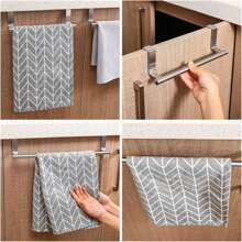 2 Packs Stainless Steel Over Door Towel Rack Bar Available In Multiple Colors Holders For Universal Fit On Over Cabinet Cupboard Doors - Multicolor - View 3