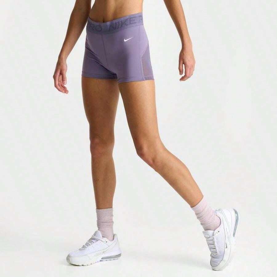 Women's Nike Pro Dri-FIT Mid-Rise 3" Mesh Shorts - FN3336-509/Daybreak/White - View 1
